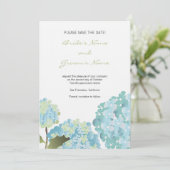 Hydrangea Hochzeit Ankündigung Save the Date (Stehend Vorderseite)