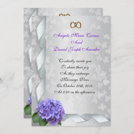 Hydrangea Hochzeit Einladung (Vorne/Hinten)