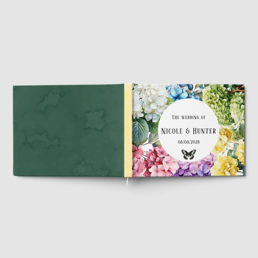 Hydrangea-Hochzeit mit Blütenschmetterlingen Gästebuch (Voll)