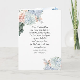 Hydrangea Hochzeit mit religiösem Text Karte