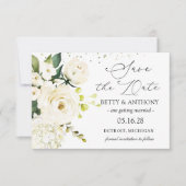 Hydrangea Hochzeit von White Cream Rose retten das Save The Date (Vorderseite)
