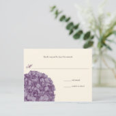 Hydrangea Hochzeitreaktion RSVP Karte (Stehend Vorderseite)