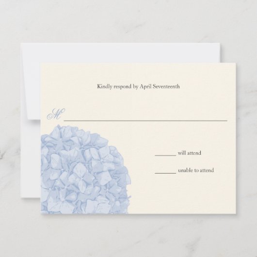 Hydrangea Hochzeitreaktion RSVP Karte (Vorderseite)