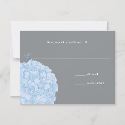 Hydrangea Hochzeitreaktion RSVP Karte (Vorderseite)
