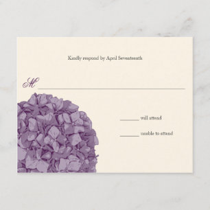 Hydrangea-Hochzeits-Antwort RSVP Karte