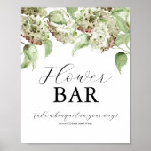 Hydrangea-Hochzeits-Blumenbar-Schilder Poster (Vorne)
