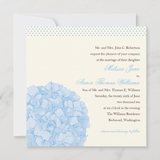 Hydrangea-Hochzeits-Einladung Einladung (Vorderseite)