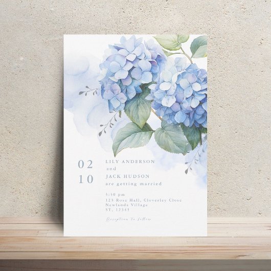 Hydrangea Hochzeitseinladung für Wasserfarben Einladung