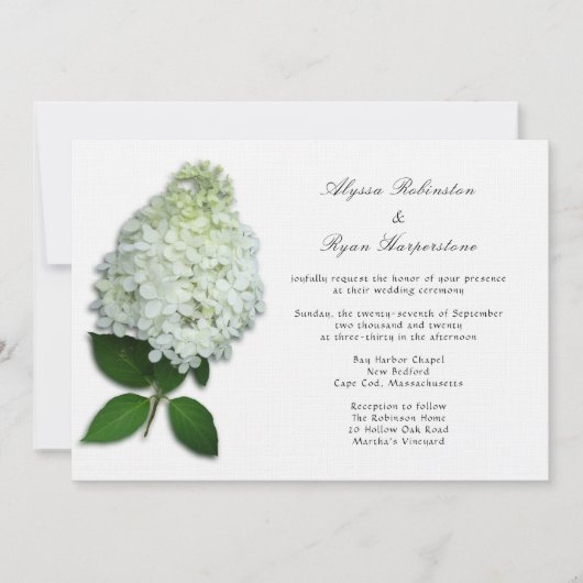 Hydrangea Hochzeitseinladungen Einladung (Vorderseite)