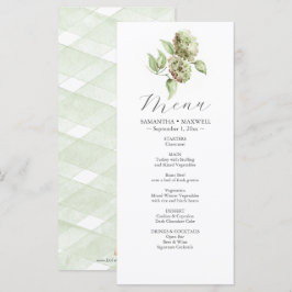 Hydrangea-Hochzeitsmenüs Menükarte