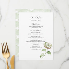 Hydrangea-Hochzeitstisch-Dekor | Speisekarte Menükarte