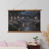 Hydrangea-Hof-Teppich Wandteppich Mit Holzrahmen (Schlafzimmer)