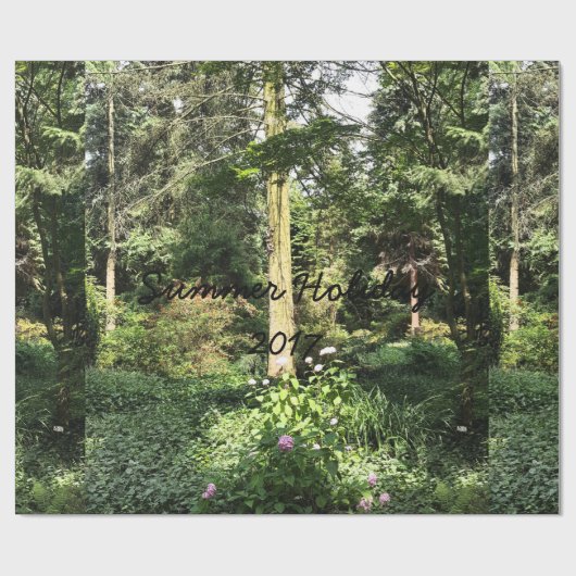 Hydrangea Holzbaume Naturfotografie Geschenkpapier (Flach)