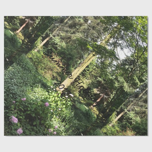 Hydrangea Holzbaume Naturfotografie Geschenkpapier (Flach)