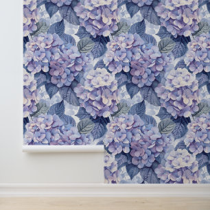 Hydrangea hortensia lila blaue Blütenblätter Tapete