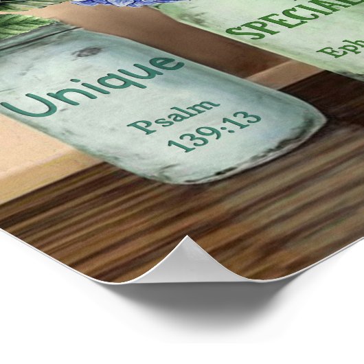 Hydrangea & Hummingbirds Gott sagt, Sie sind Poster (Ecke)