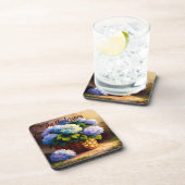 Hydrangea in Basket Willkommen Getränkeuntersetzer (Rechte Seite)