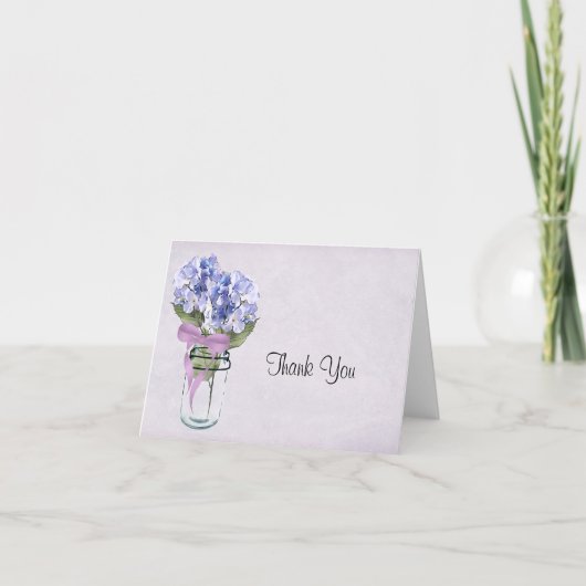 Hydrangea in einem Mason Jar - Danke Karte (Vorderseite)