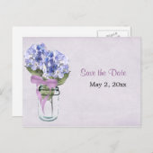 Hydrangea in einem Mason Jar - Save the Date Postk Ankündigungspostkarte (Vorne/Hinten)