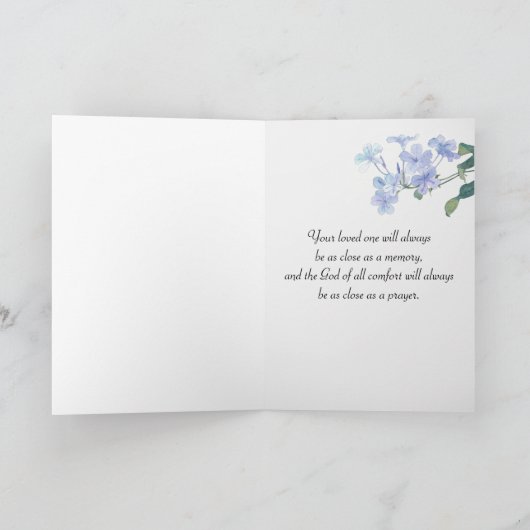 Hydrangea in Flaschen Beileid Karte (Innenseite)