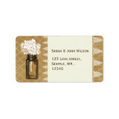 Hydrangea in Mason-Glas, Hochzeitsetiketten Adressaufkleber (Vorne)