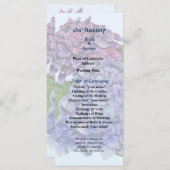 Hydrangea in Shades des Lila Hochzeitsprogramms Programm (Vorne/Hinten)