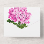 Hydrangea in Weiß und Rosa All In One Einladung (Rückseite)