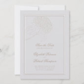 Hydrangea Ivory Elegant Rahmen formale Hochzeit Save The Date (Vorderseite)