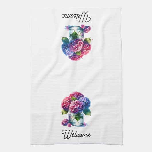 Hydrangea Jar Vase Wasserfarbe Küchentücher (Vertikal)
