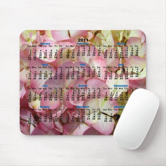 Hydrangea-Kalender Mousepad (Mit Mouse)