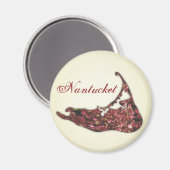Hydrangea Karte von Nantucket Island, Massachusett Magnet (Vorderseite/Rückseite)