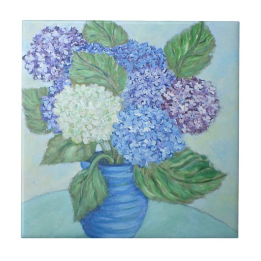 Hydrangea Keramik Tile Fliese (Vorderseite)