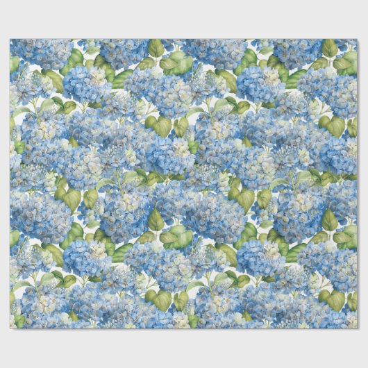 Hydrangea-klassisches blaues mit Blumenmuster Geschenkpapier (Flach)