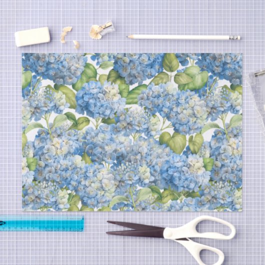 Hydrangea-klassisches blaues mit Blumenmuster Seidenpapier (Handwerk)