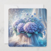 Hydrangea-Körbchen für die Wetterneuerung Einladung (Vorderseite)