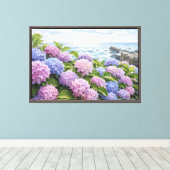 Hydrangea-Küste Leinwanddruck (Insitu (Holzboden))