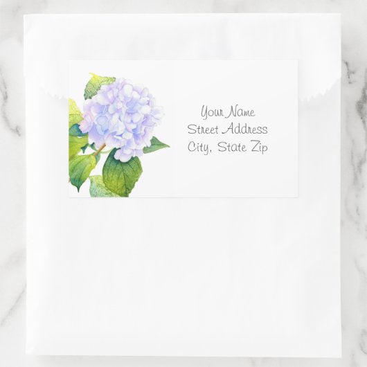 Hydrangea Labels Rechteckiger Aufkleber (Tasche)