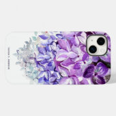 Hydrangea Lavender Blue White Ombre | PERSONALISIE Case-Mate iPhone Hülle (Rückseite (Horizontal))