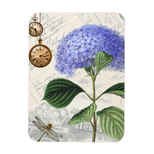 Hydrangea Libellen Collage Flexibler Magnet