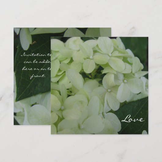 Hydrangea-Liebe Einladung (Vorne/Hinten)