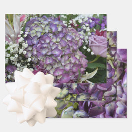 Hydrangea Lila Botanical Floral Fotografie Geschenkpapier Set