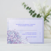 Hydrangea Lila Floral Wedding RSVP Karte (Stehend Vorderseite)