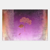 Hydrangea Lila Gold Metallic Floral Geschenkpapier Set (Vorderseite 3)