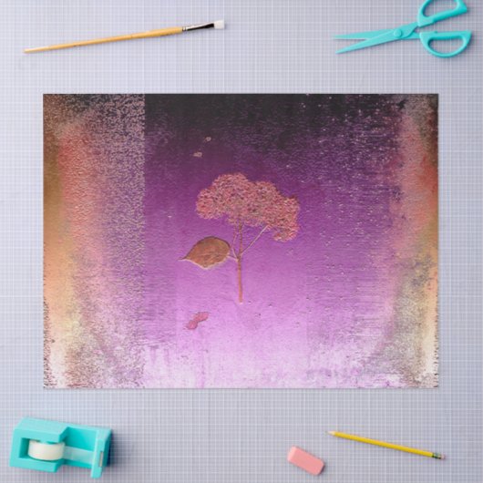 Hydrangea Lila Gold Metallic Floral Seidenpapier (Basteln)