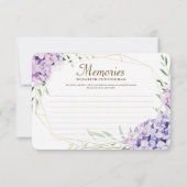 Hydrangea Lilac Floral Geometric Erinnerungen Memo RSVP Karte (Rückseite)