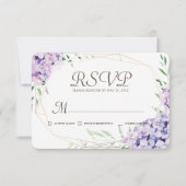 Hydrangea Lilac Floral Geometric Erinnerungen Memo RSVP Karte (Vorderseite)