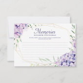 Hydrangea Lilac Floral Geometric Foto Memorial RSVP Karte (Vorderseite)