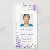 Hydrangea Lilac Floral Geometric Memorial Dankeskarte (Vorderseite)