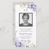 Hydrangea Lilac Floral Geometric Memorial Dankeskarte (Vorne/Hinten)