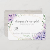 Hydrangea Lilac Floral Geometric Memorial RSVP Karte (Vorne/Hinten)